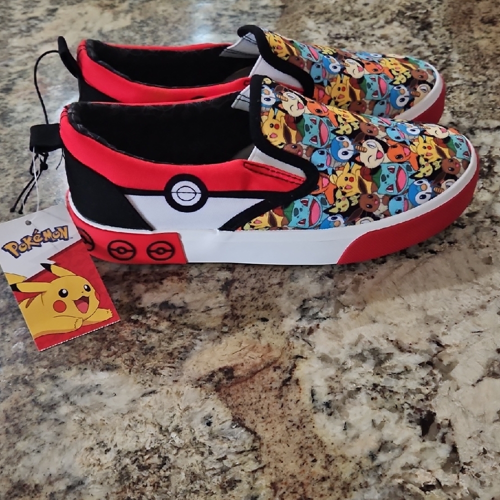Pokemon Slip-On Sneakers - Red and Black